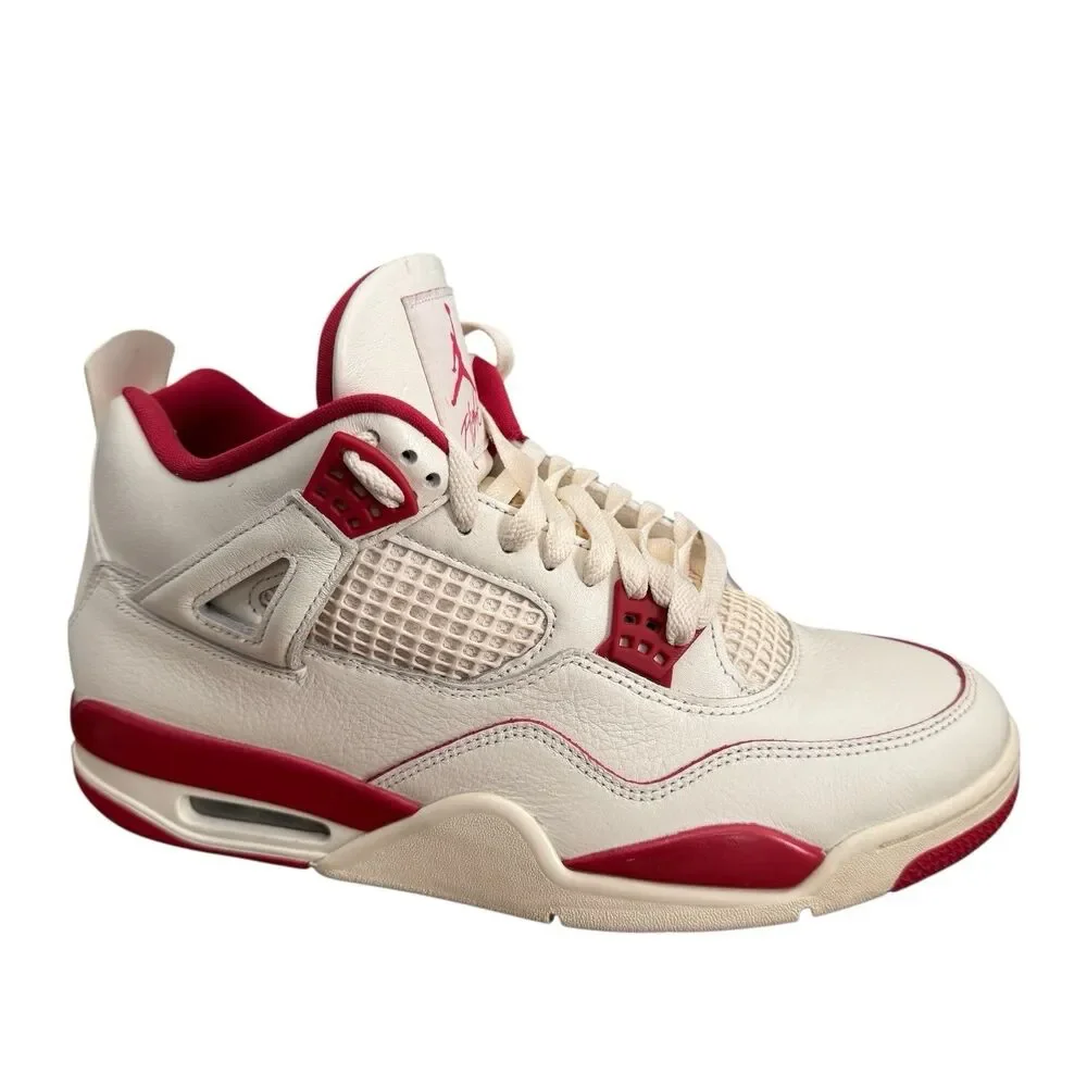Air Jordan 4 Retro Valentines Day Wmns 12.5/ M 11 HV0823-108 Pale Ivory Red